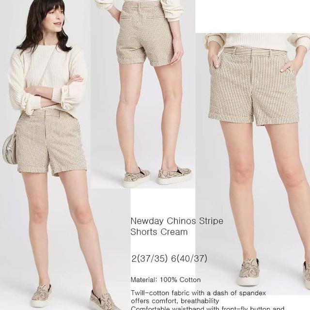 ► TERBARU CELANA PENDEK► NEWDAY CHINOS STRIPE CREAM SHORTS CELANA PENDEK WANITA BRANDED MURAH