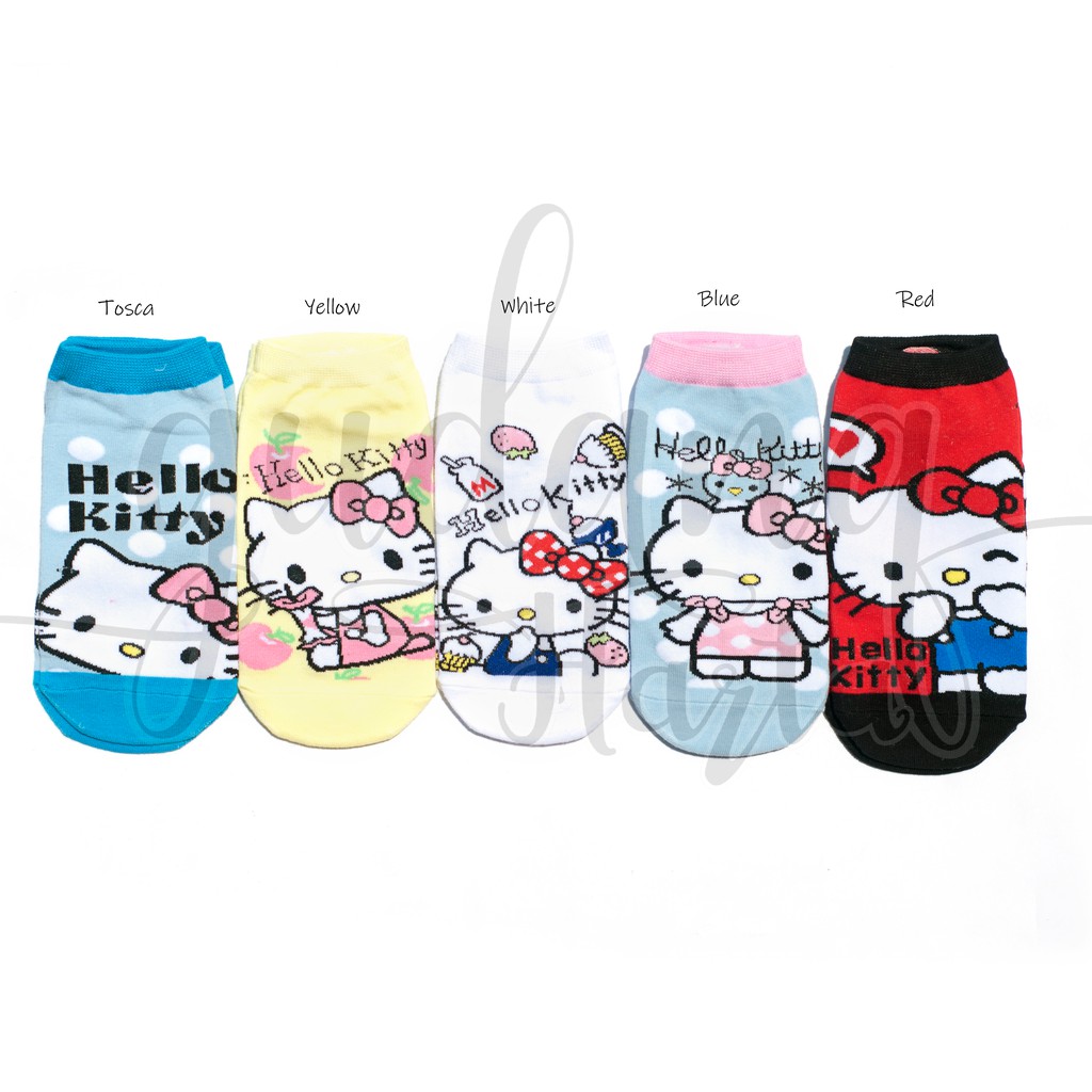 Kaos Kaki Wanita Pendek HK Socks Kucing Lucu Unik GH 103605