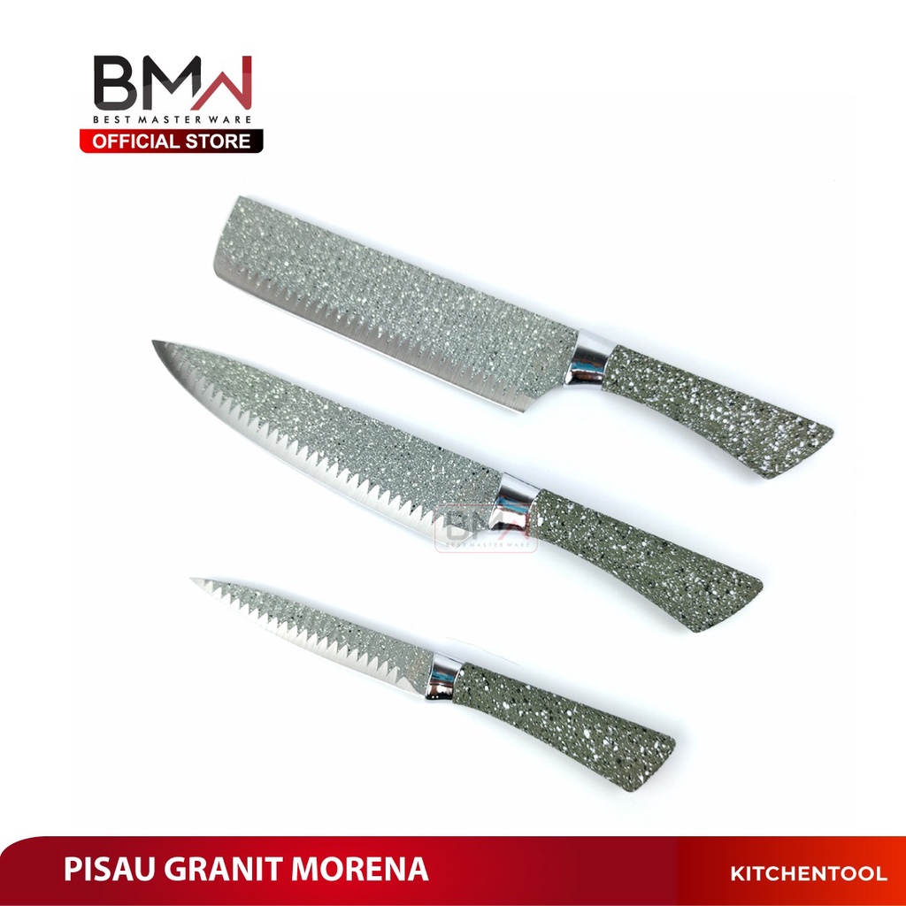 BMW Kitchen Ware - Pisau Dapur Potong Daging Sayur Super Tajam Premium Knife Morena Granit Serbaguna