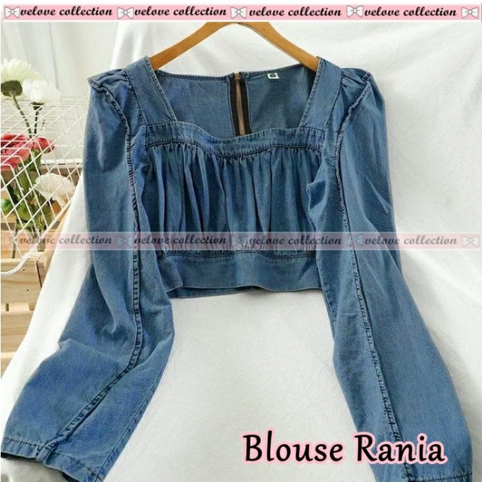 Blouse Rania Denim Tua [Baju Atasan Wanita 0153] Ucv