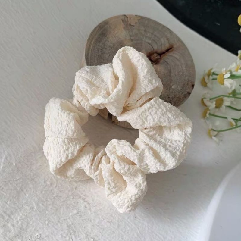 Ikat Rambut Polos Warna Warni / Women Hair Tie/ Kuncir Rambut Wanita-Cream Polos