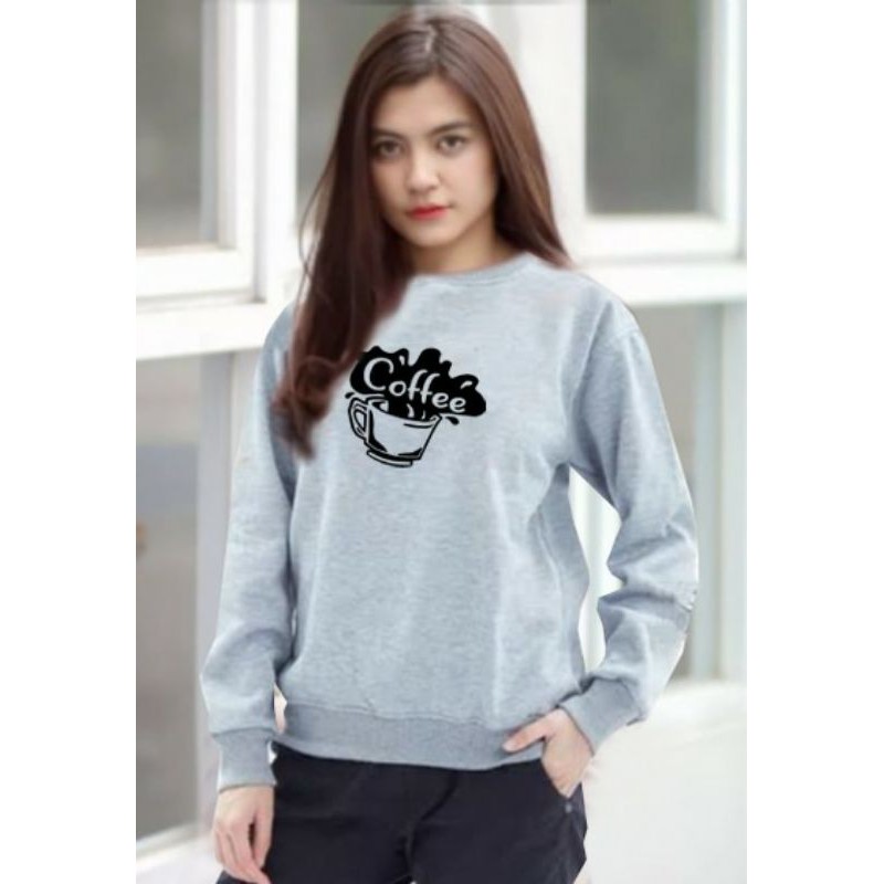 Kaos Lengan Panjang COFFE GELAS / Kaos Sweatshirt / Atasan Wanita / Atasan Wanita Lengan Panjang