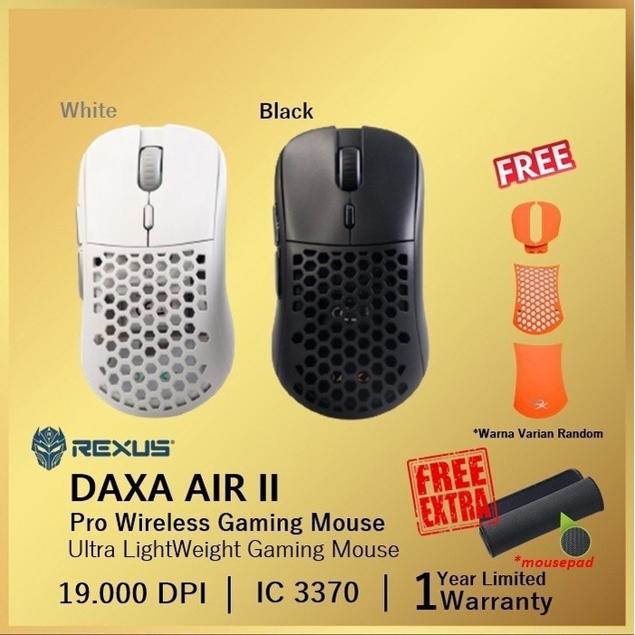 Rexus Daxa Air II Pro Wireless Gaming Mouse Air 2 Ultra Lightweight