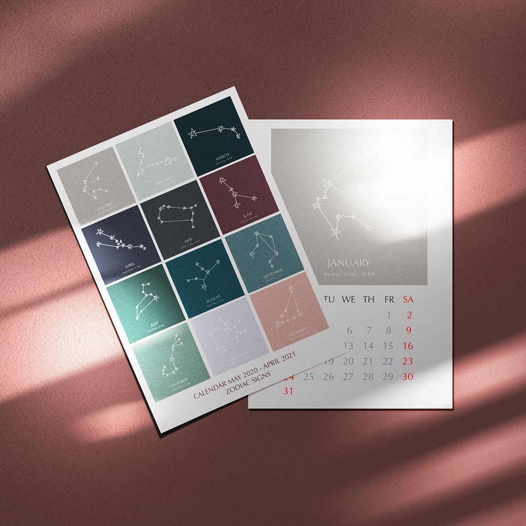 Calendar Aesthetic Zodiac Kalendar Zodiak Estetik Kalender Shopee Indonesia