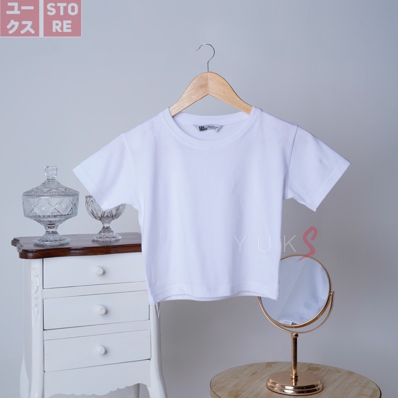 KAOS CROP TOP POLOS ATASAN TEBAL &amp; TIDAK NERAWANG TEE COTTON TSHIRT TOPS BAJU WANITA TEBAL CROPTOP