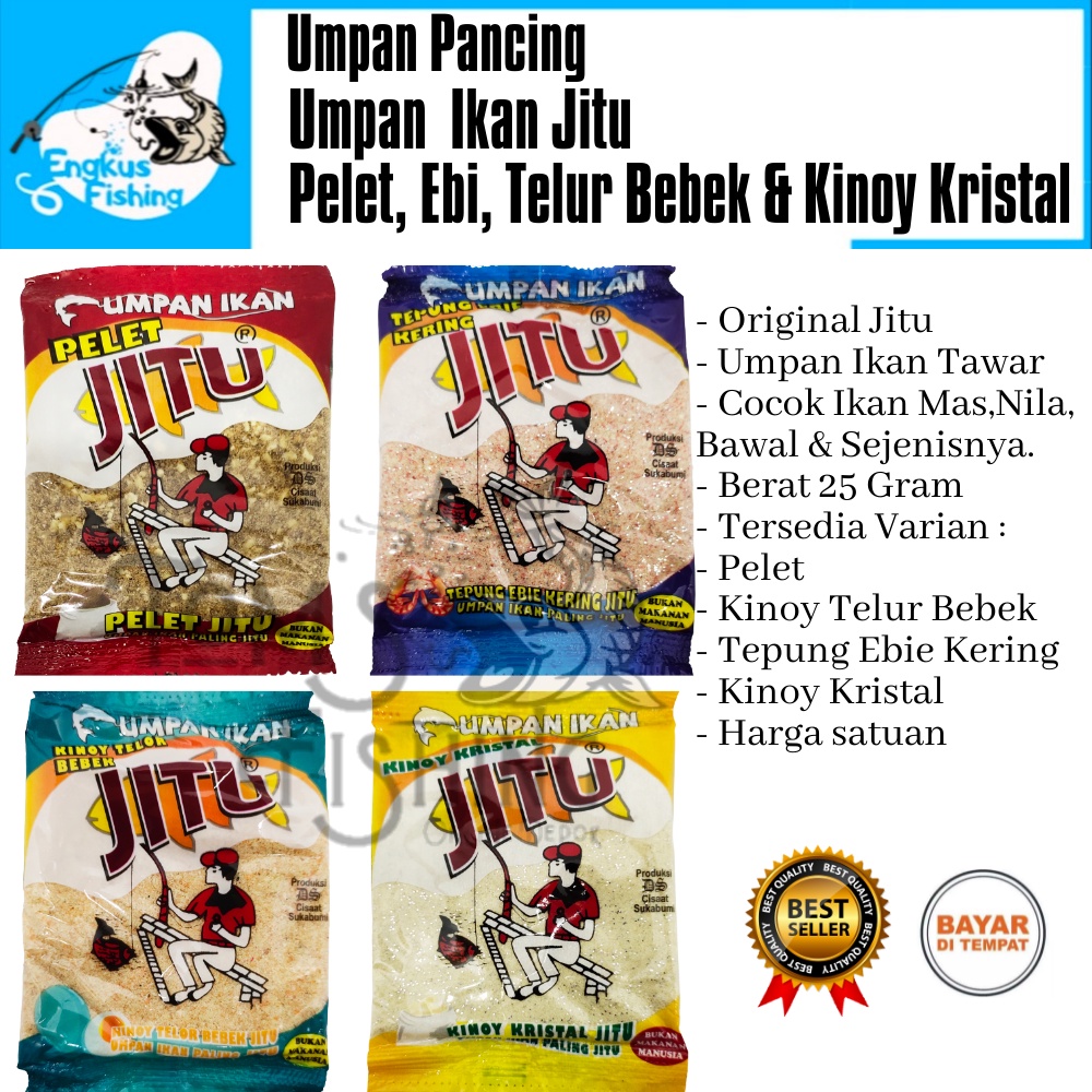 Umpan Pancing Jitu Pelet, Ebi, Kinoy Kristal &amp; Telor Bebek Original Murah - Engkus Fishing