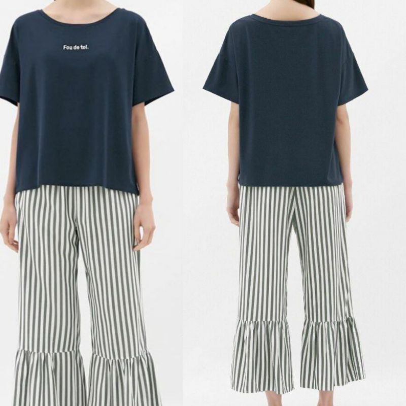 GU UN*QLO FLARE COTTON PAJAMAS SET-ORIGINAL