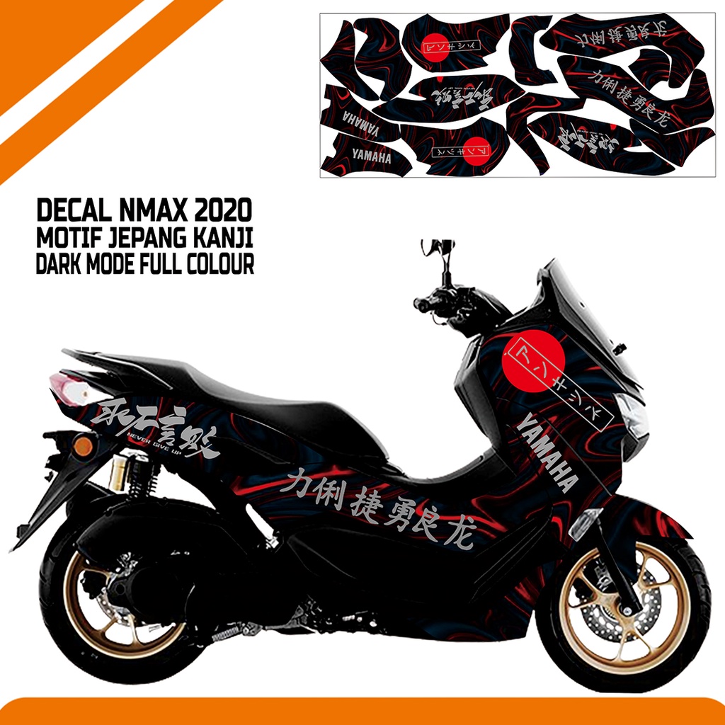 Decal Body Motor Nmax 2020 Motif Jepang Kanji Full Colour Sticker Printing Kanji Jepang