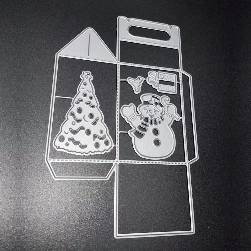 Cetakan Stensil Cutting Dies Motif Snowman Natal Bahan Metal Untuk Scrapbook / Craft DIY