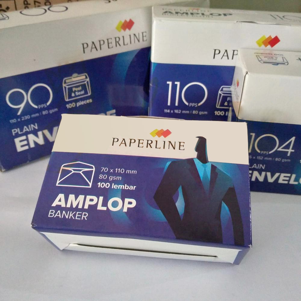 

AMPLOP PAPERLINE | PUTIH POLOS SEAL PENGAMAN | 1 PACK ISI 100Pcs 80 Gsm