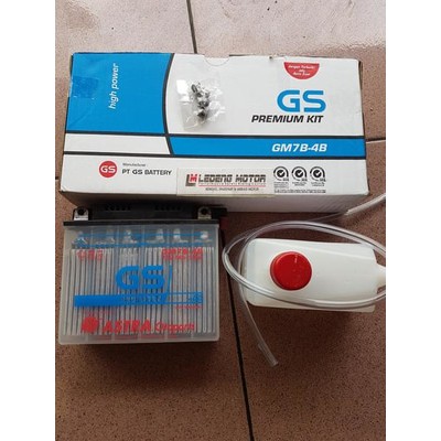 Aki GS Astra Basah GM7B-4B Motor Tiger Nouvo Scorpio Accu 12v 7a