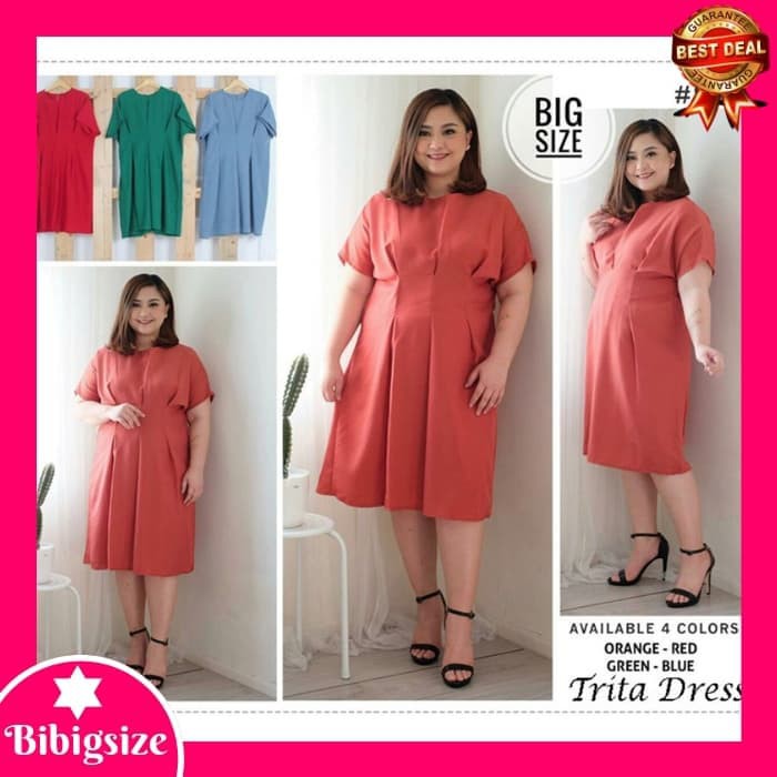 Dress Jumbo Wanita 444 - Baju Mini Dress Jumbo 444 - Biru barang berkualitas