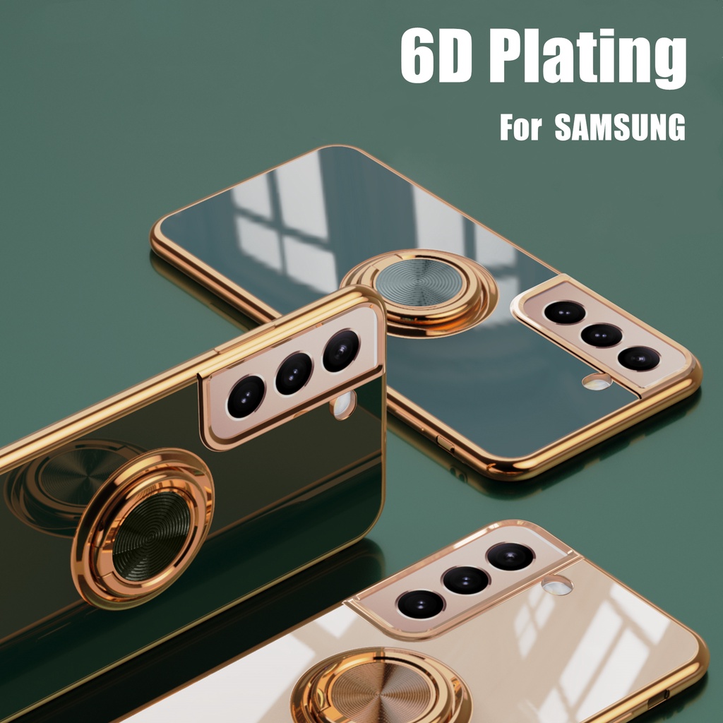 Soft Case Bahan Silikon Dengan Ring Stand Holder Metal Untuk Samsung Galaxy NOTE 20 + NOTE 10 Pro ULTRA NOTE 9 S10 S10 PLUS S20 FE A03 A03S