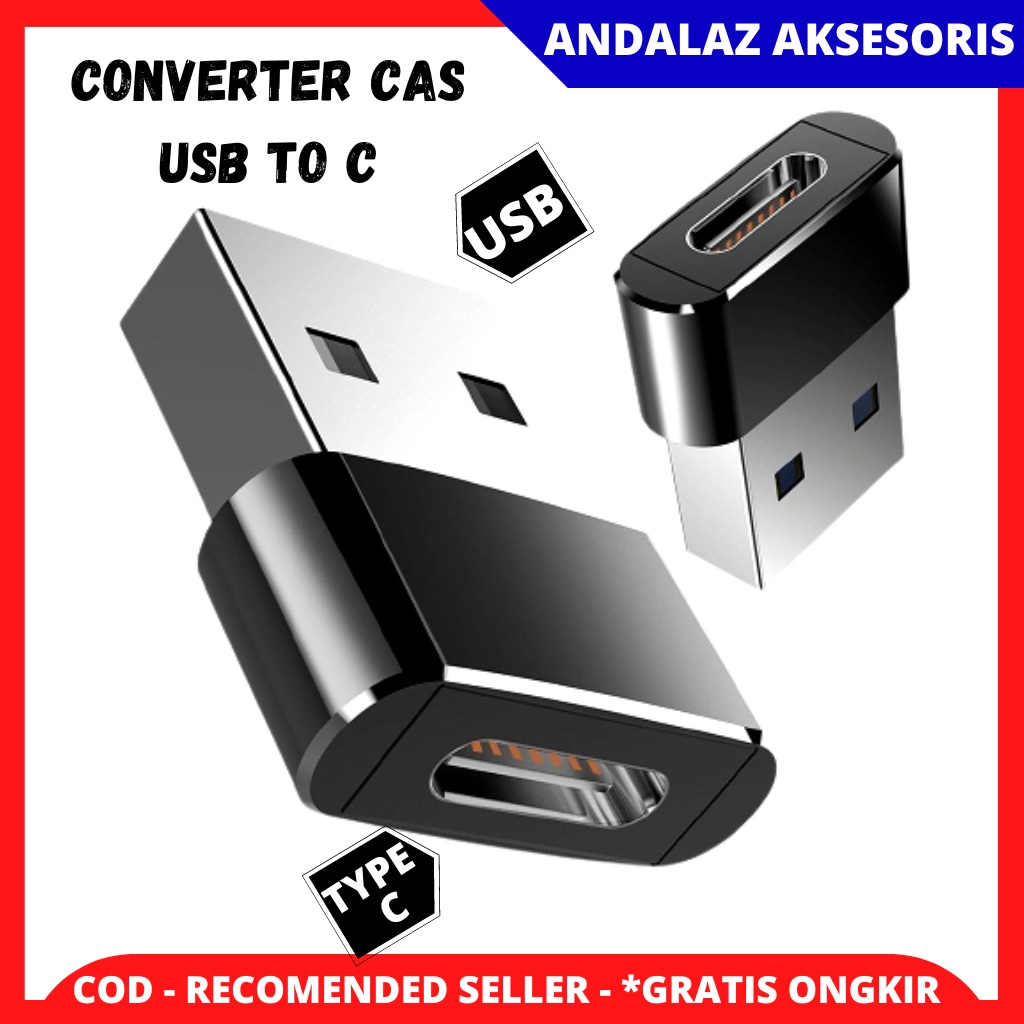 Jual Mini Converter TypeC Female To USB Male Adapter / OTG USB Type C