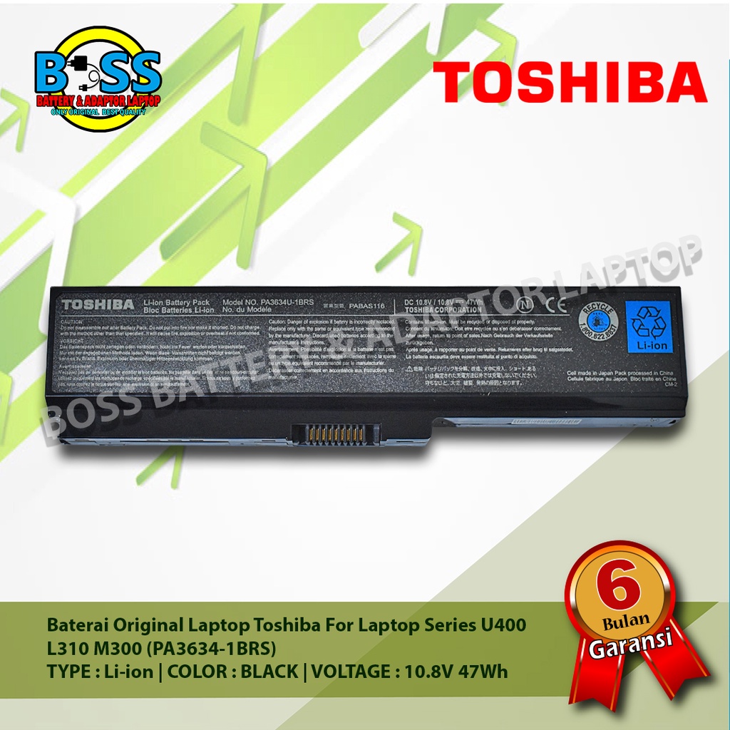 Baterai Original Toshiba 3634 / PA3634U-1BRS 10.8V 47WH