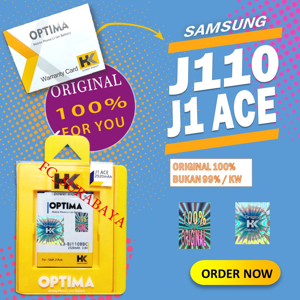 ( LANGSUNG GUDANG )HK J110 BATERAI SAMSUNG J1 ACE J110 DOBEL POWER HK