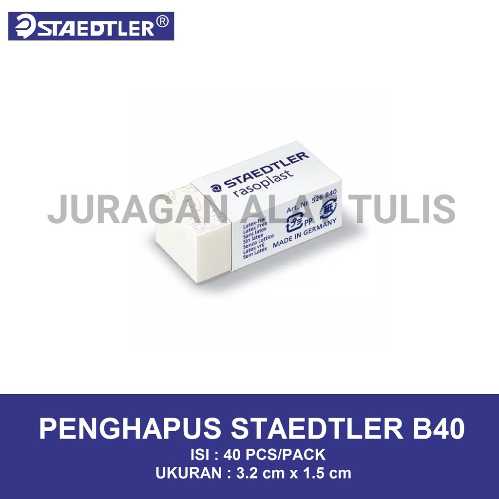 

PENGHAPUS / STIP / ERASER STAEDTLER B40 PUTIH KECIL