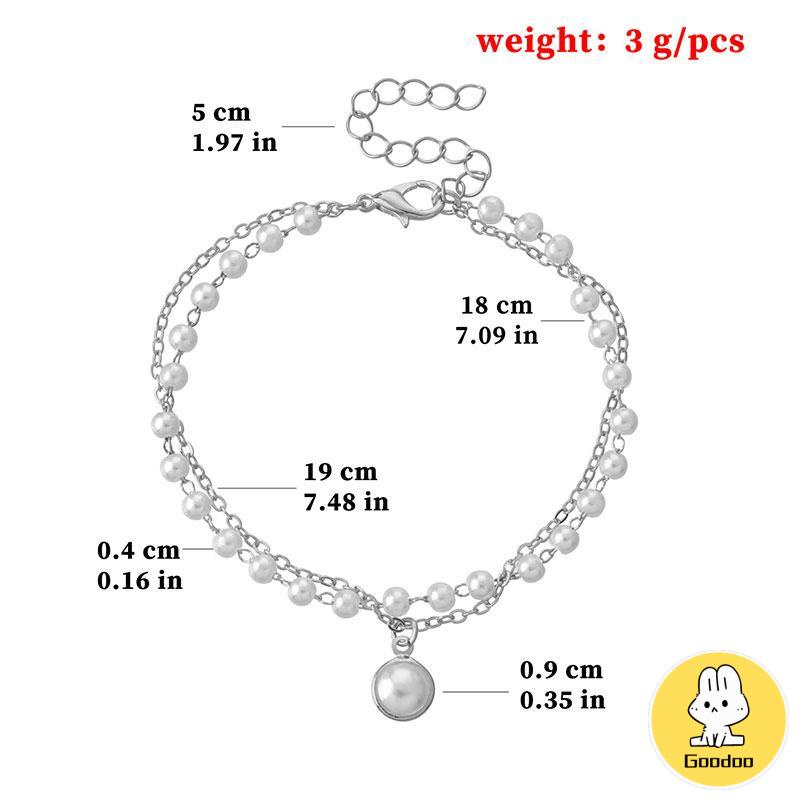 【Ready Stock】Gelang Aksesoris Wanita Mutiara Ganda Sederhana Fashion Korea Wanita Temperamen Manis Perhiasan Gelang -Doo