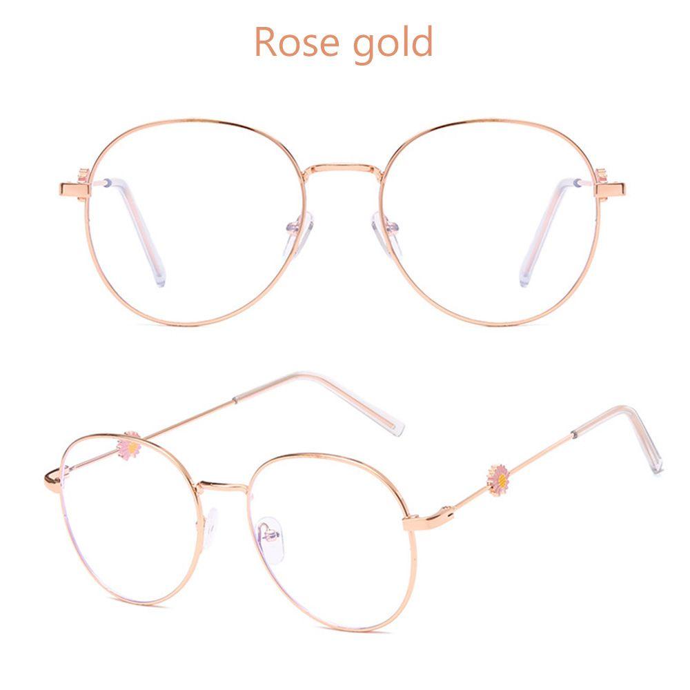 ❈ROWAN❈ -1.0~-4.0 Vintage Eyeglasses Reduces Eye Strain Anti-UV Blue Rays Radiation Myopia Glasses Metal Round Frame Ultralight High-definition Unisex Flat Mirror Eyewear/Multicolor