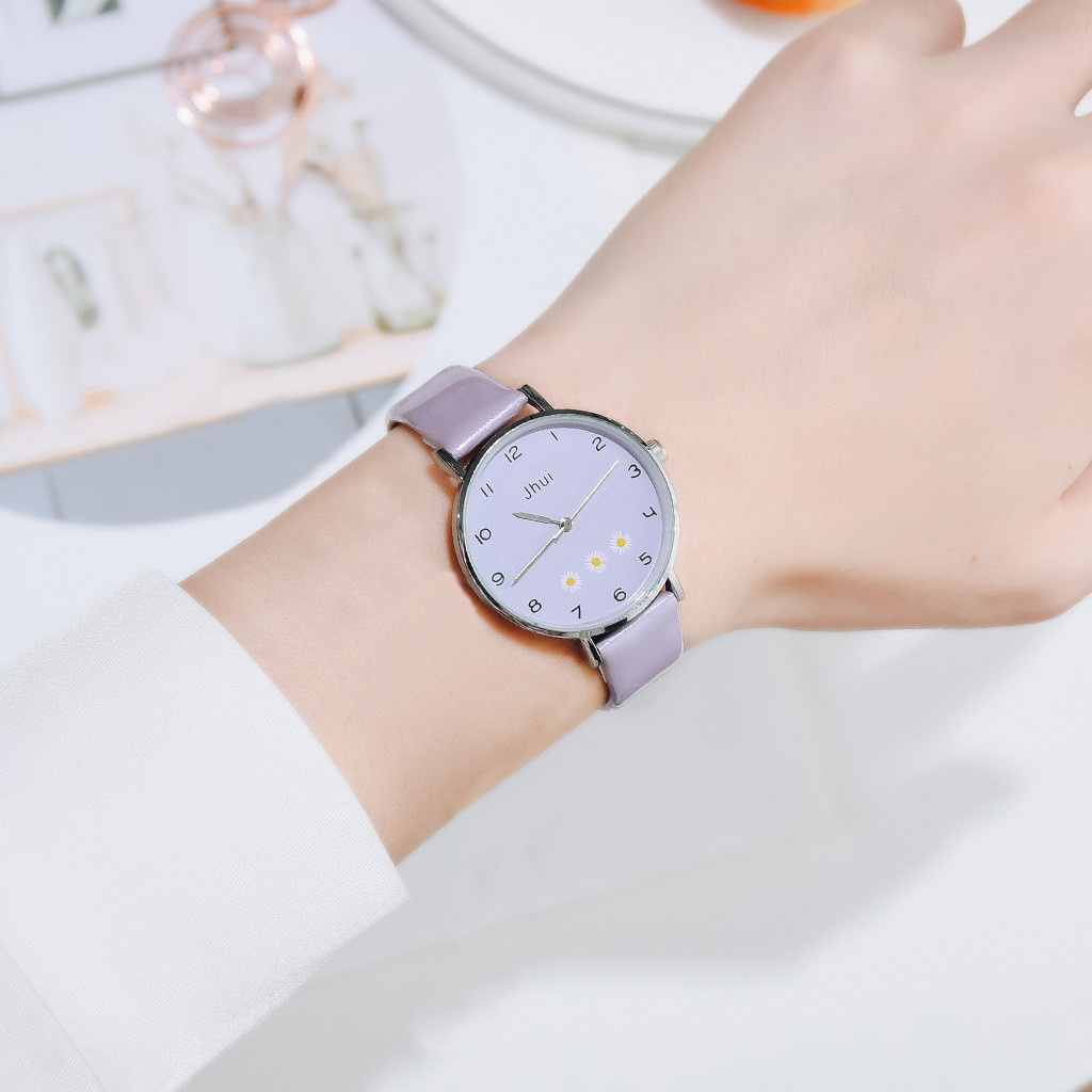 ✅Grosir Jam Senen - Jam Tangan Wanita Analog Quartz Motif Tiga Bunga Daisy Kecil Gaya Korea Fashion Import