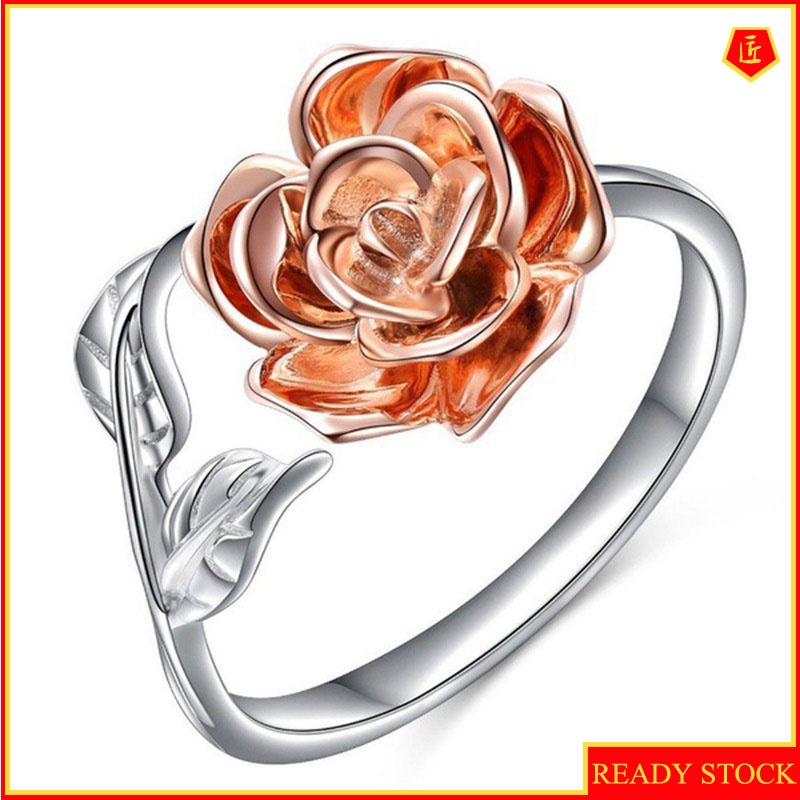 [Ready Stock]Rose 925 Silver Ring Elegant Fashion Korean Style