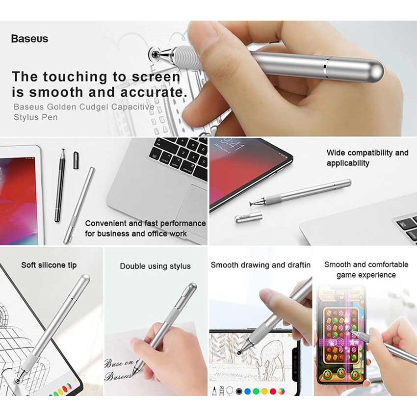 Baseus Sylus pan Universal Bisa semua Headphone dan Tablet Household Pen Stylus 2in1 Original