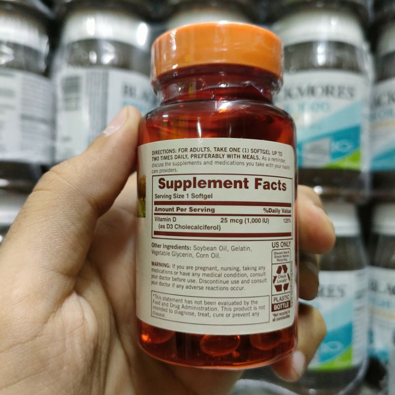 Sundown Vitamin D3 1000 iu 200 softgel vit D-3