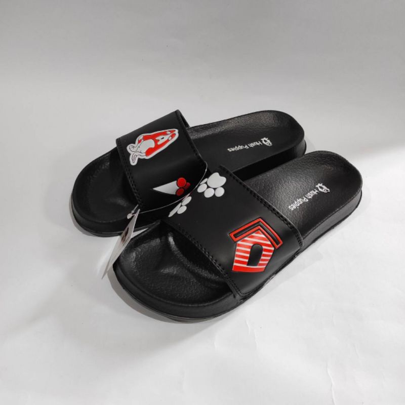 CUCI GUDANG!! Sendal Slop Wanita Hush Puppies Logo Sandal Slide Unisex Sandal Hush Puppies unisex import