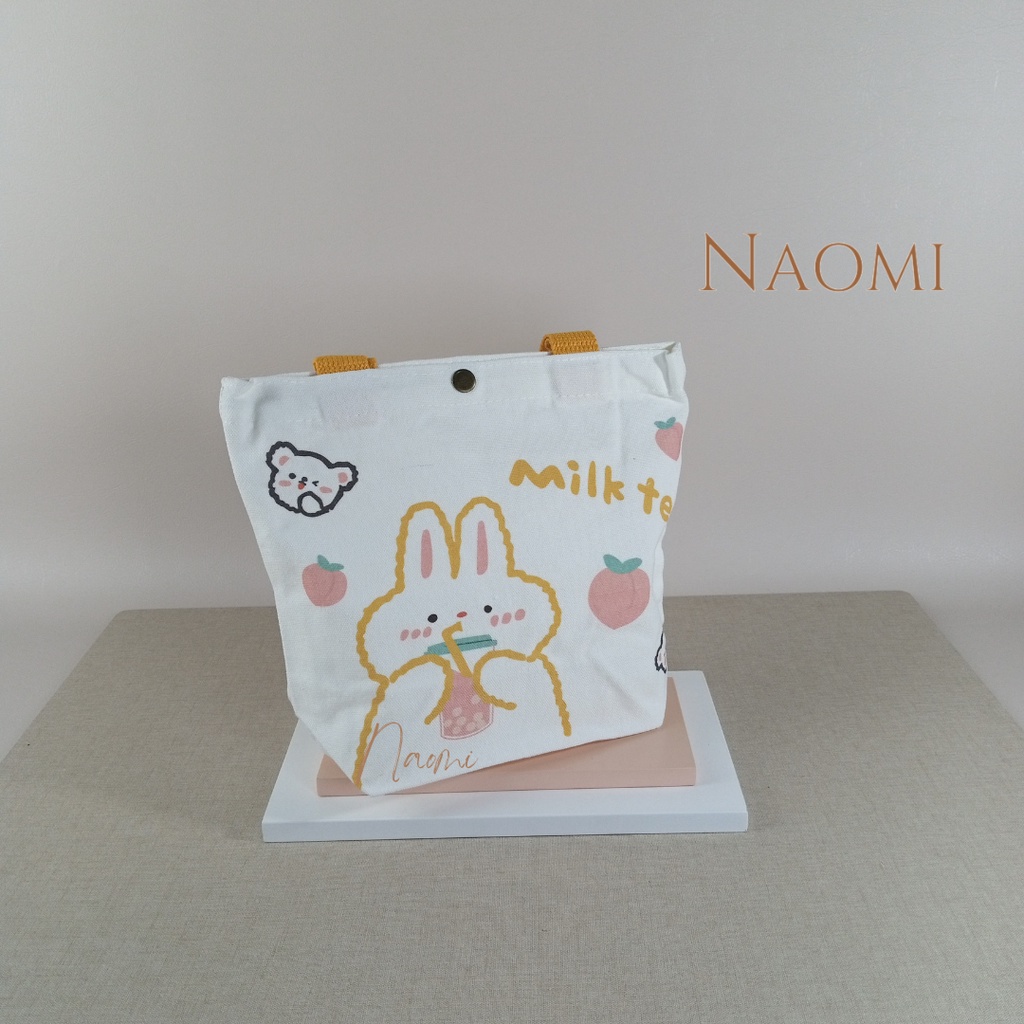 NAOMI - Hiroshi Tote Bag Import - Tas Canvas Goody Bag - Tas Import - Tas souvenir tenteng  - Tas belanja