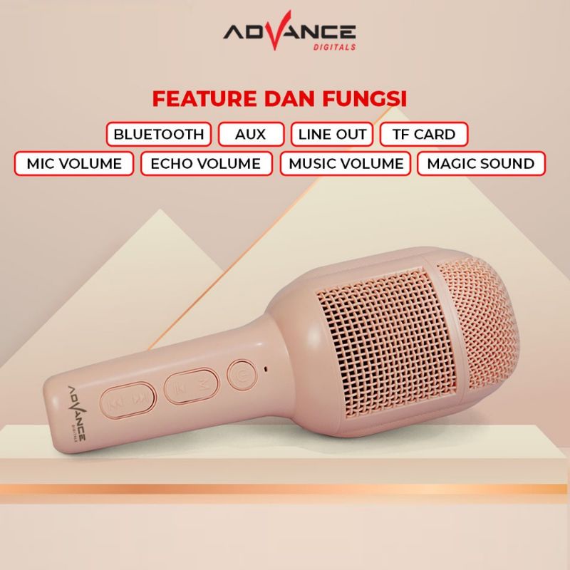 Advance AMS 58 Microphone Speaker Bluetooth Pengubah Suara Portable Deep Bass