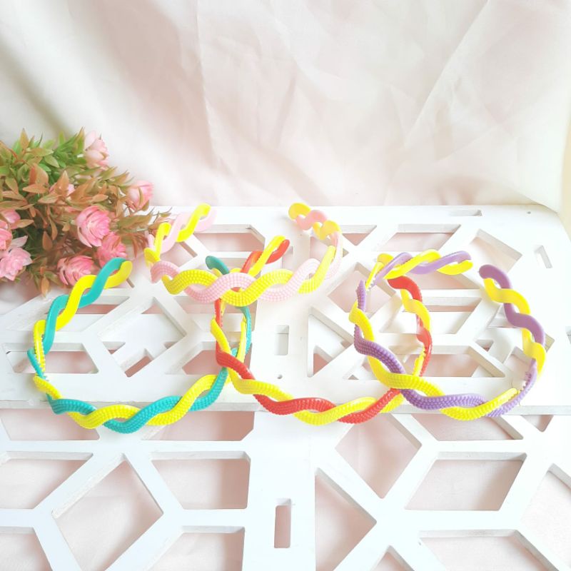 bando warna warni -bendo plastik - bando anak - bando simpul plastik