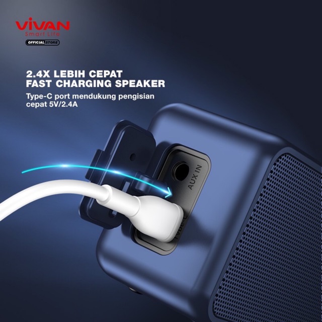 Bluetooth Speaker VIVAN VS20 / VS10 Waterproof IPX7 20W Support  MicroSD AUX TWS  Ultra Bass