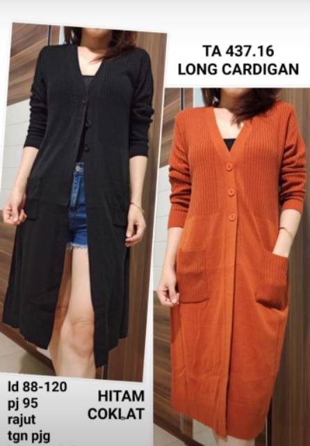 Cardigan LONG KANCING 3 l Cardigan Rajut l Sweater Rajut l Pakaian Rajut Wanita l Rajut Keren Murah