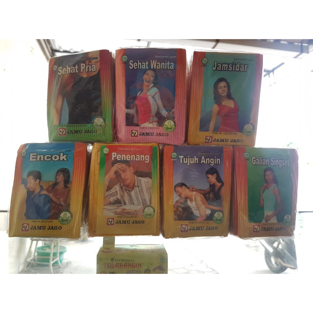 Jamu Jago 10 SCHT (Sehat Pria, Sehat Wanita, Jamsidar, Encok, Penenang, Tujuh Angin, Galian Singset)