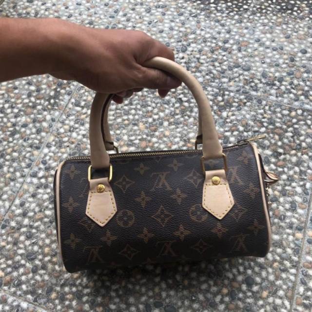 LV speedy mini kulit asli