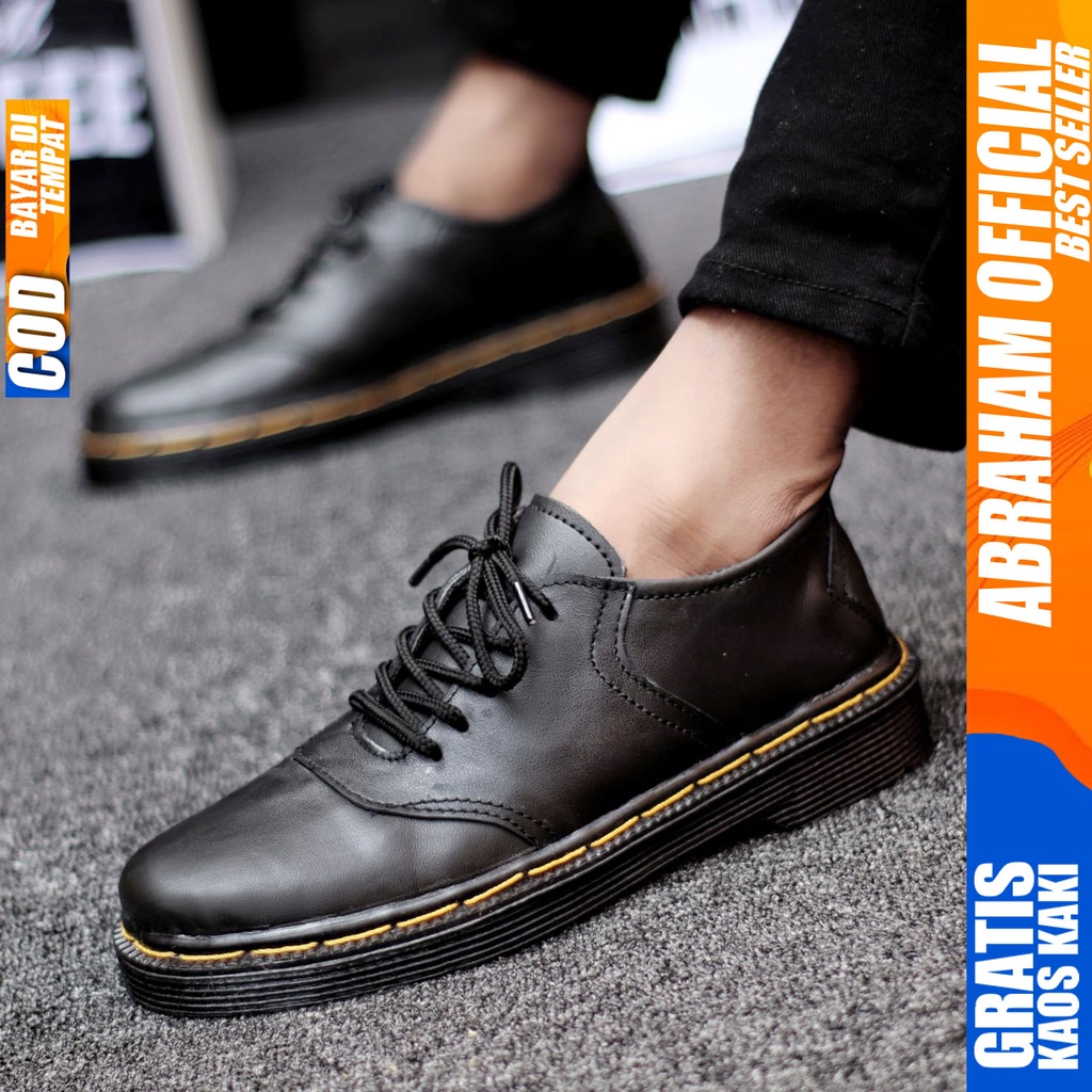 ABRAHAM AZCS Sepatu Casual Formal Pantofel Hitam