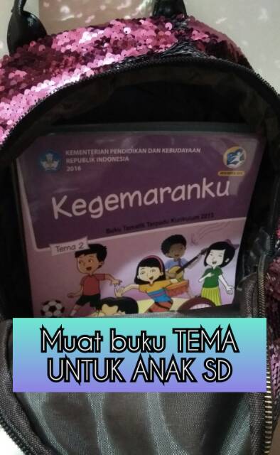 Tas sequin anak size besar / tas ransel anak sd / tas sekolah sequin