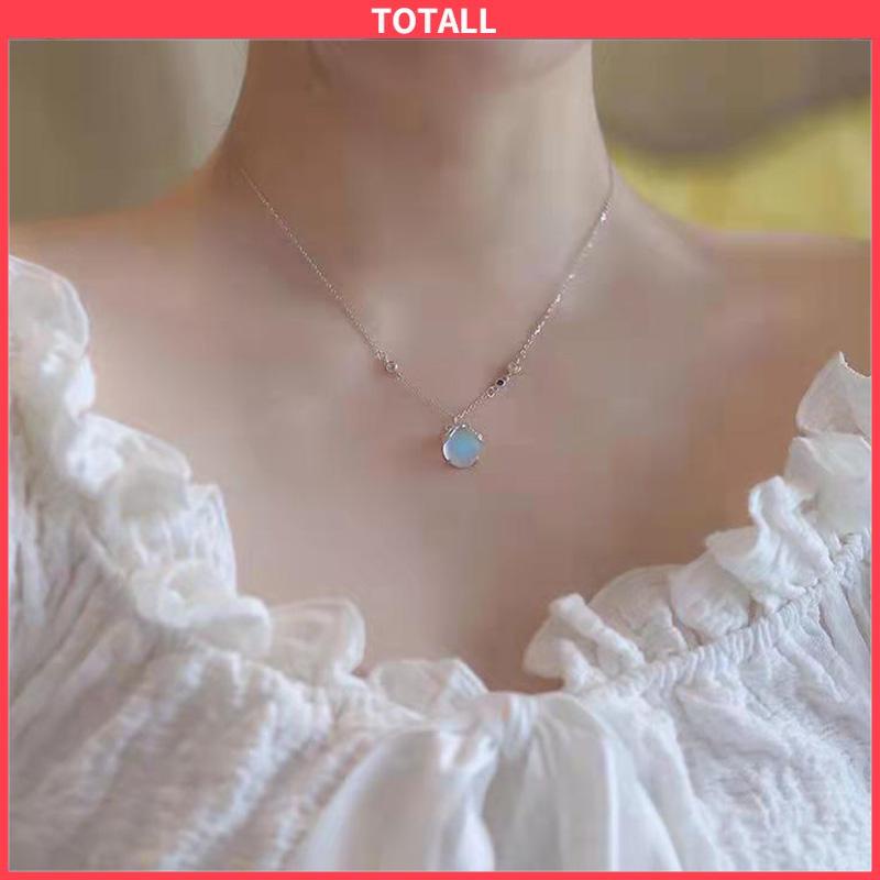 COD Moonstone Firefly Kalung Wanita Senior Rantai Klavikula Siswa Hadiah Ulang Tahun Desain Niche-Totall