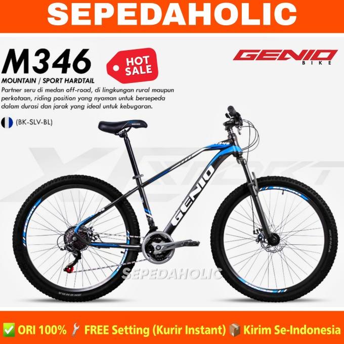Sepeda Gunung MTB GENIO M 346 Ukuran 27.5 Inch 8 Speed Rem Cakram