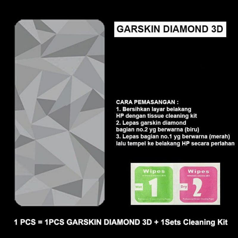 Vivo X50 X50pro X60 X60pro Skin Diamond Screen Guard Motif Diamond Anti Gores Belakang