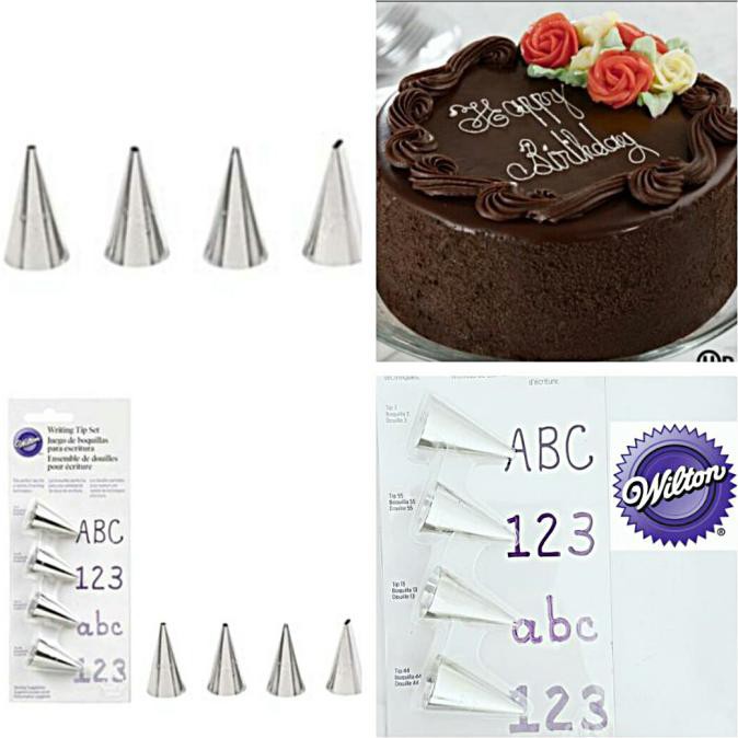 

4 pcs spuit wilton spuit tulis writing tip no 3 no 55 no 13 dan no 44