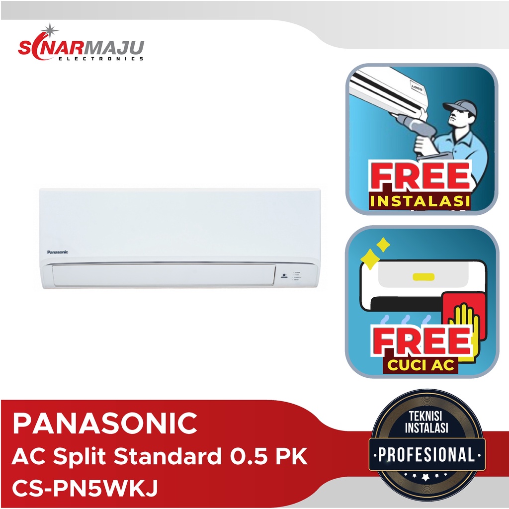 AC Standard 0.5 Panasonic PK CS-PN5WKJ / CSPN5WKJ Free Instalasi + Cuci AC