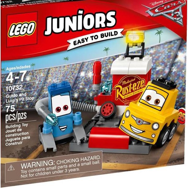 lego juniors guido and luigi's pit stop