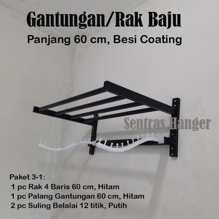 Gantungan Baju Tembok Paket 3 in 1