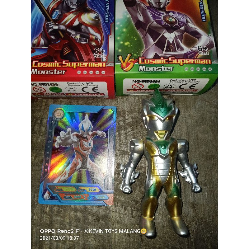 MC 432 ROBOMAN BOX KARTU PLUS ULTRAMAN / mainan robot ultramen tinggi 10cm plus kartu ultraman