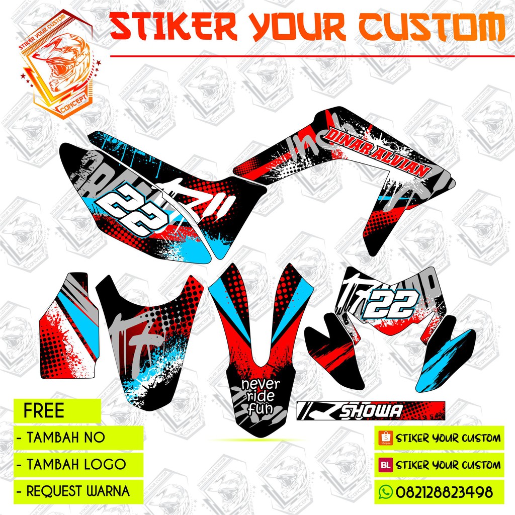 decal striping crf 150 l red