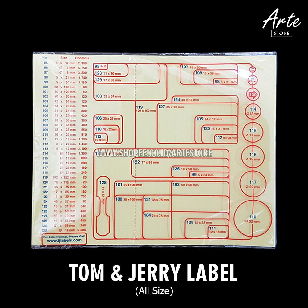 Label Tom &amp; Jerry No. 103 isi 10 Lembar