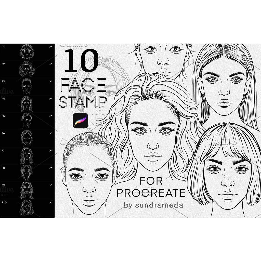 Procreate Brush - Face Stamp Brushes Procreate