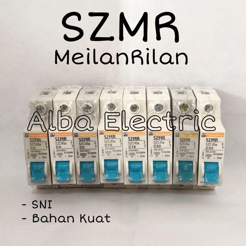 MCB 1 PHASE SZMR SNI  2A,4A,6A,10A,16A,20A,25A,32A/ MEYLAND RYLAND STANDARD PLN