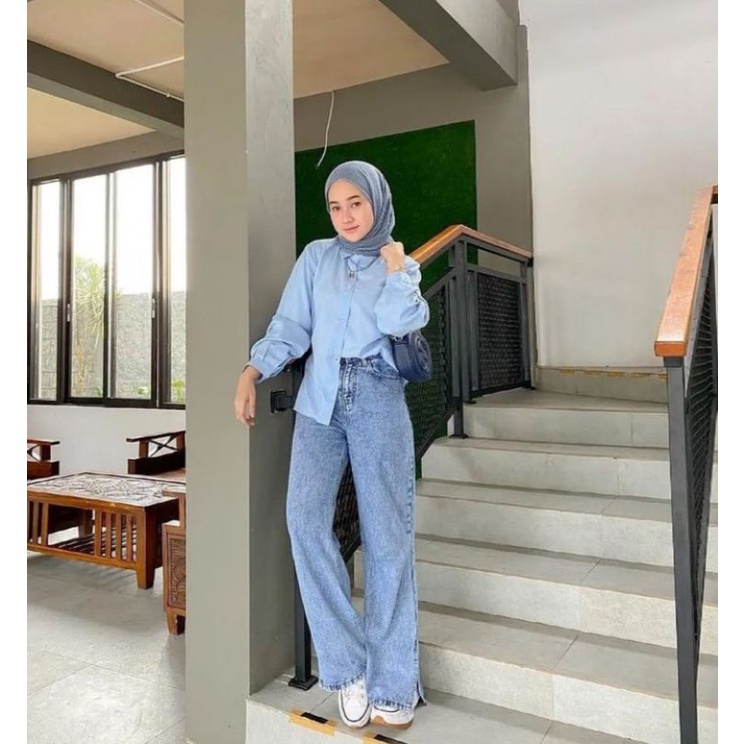 DAILY KULOT/KULOT JUMBO/KULOT JEANS HW/KULOT JEANS JUMBO/SNOW JEANS HIGHTWAIST/CELANA JUMBO WANITA